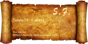 Savolt Fanni névjegykártya