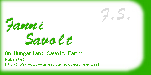 fanni savolt business card